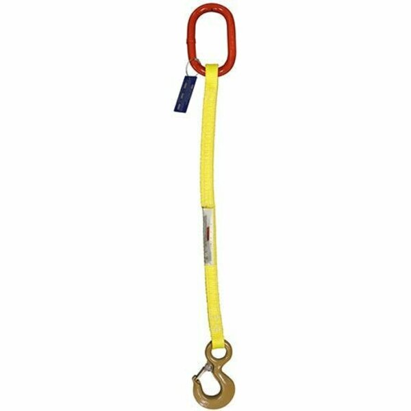 Hsi Sngl Leg Nylon Slng, Two Ply, 1 in Web Width, 30ft L, Oblong Link to Hook, 3,000lb SOS-EE2-801-30
